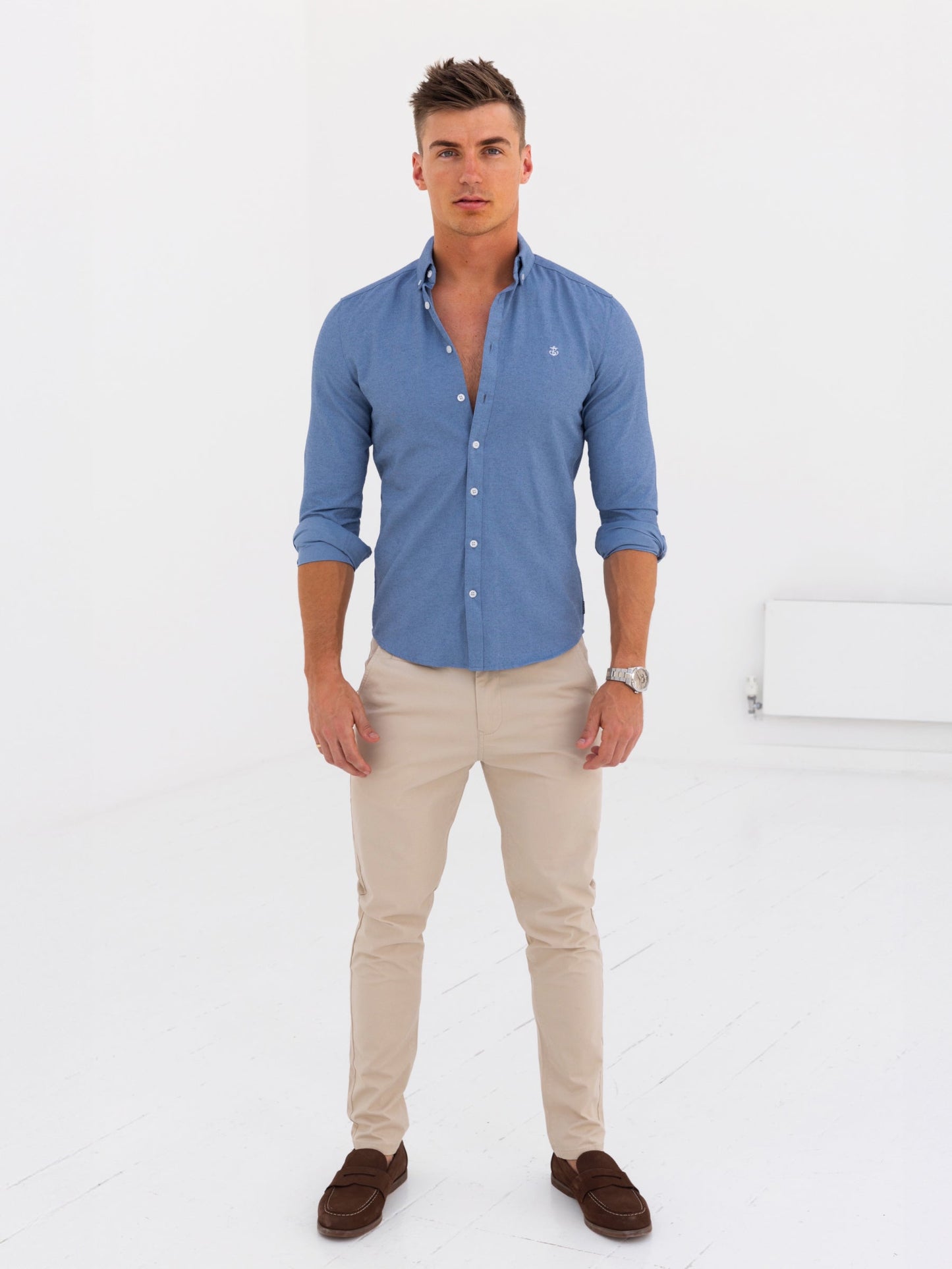 Dallas Long Sleeve Shirt - Denim Blue