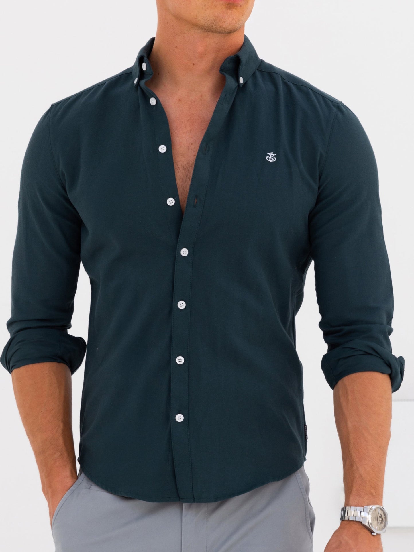 Dallas Long Sleeve Shirt - Dark Teal
