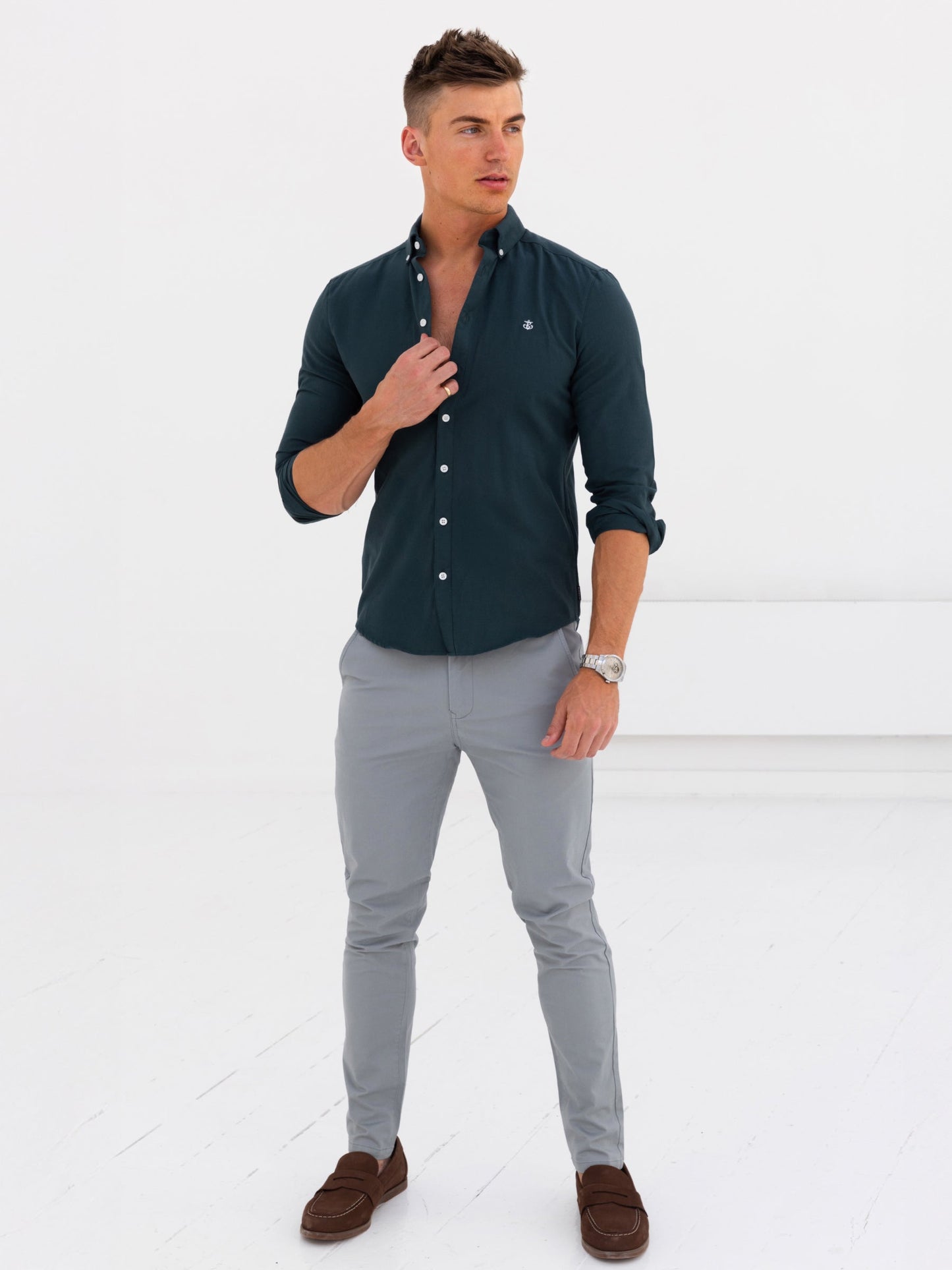 Dallas Long Sleeve Shirt - Dark Teal