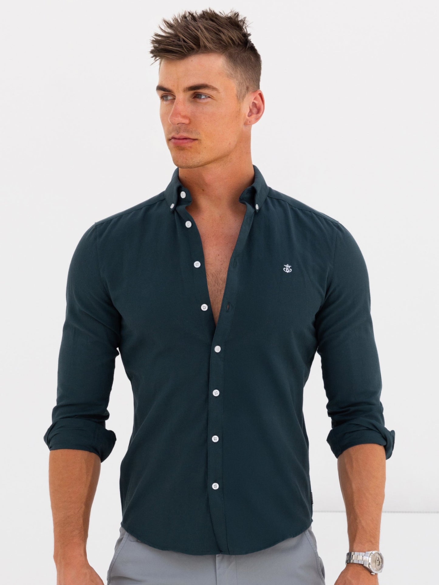 Dallas Long Sleeve Shirt - Dark Teal