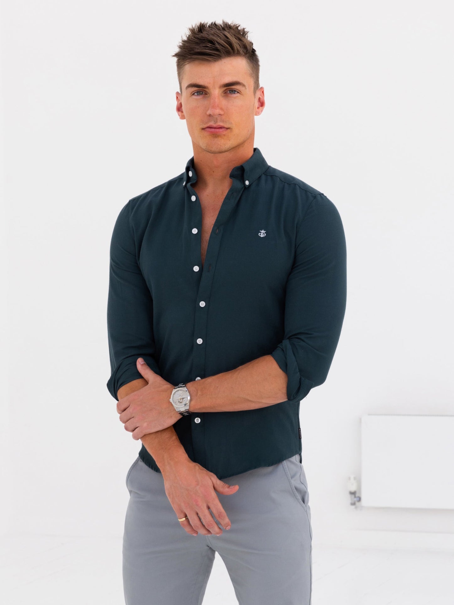 Dallas Long Sleeve Shirt - Dark Teal