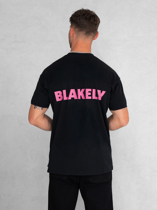 Arlo Relaxed T-Shirt - Black & Pink