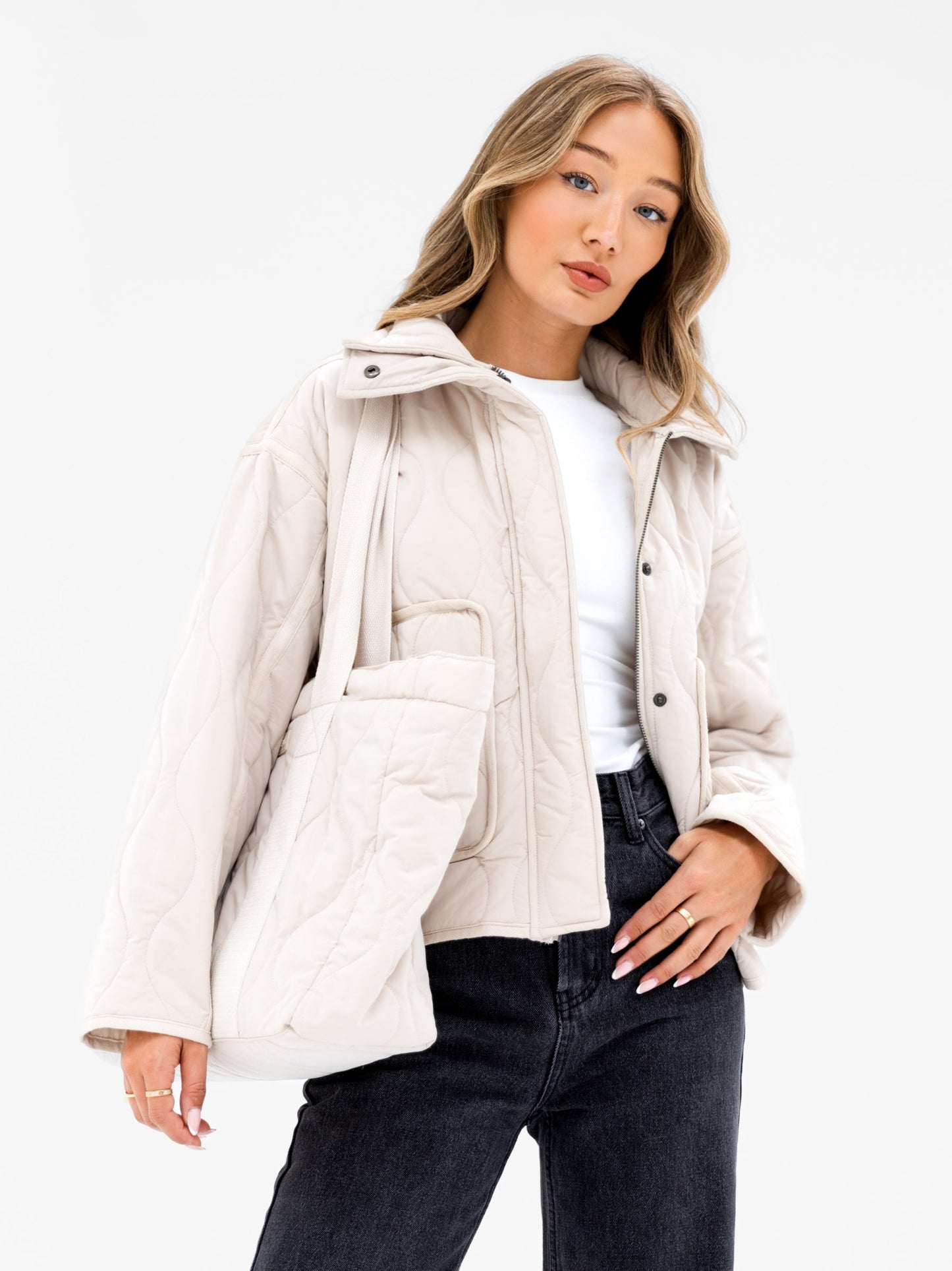 Quilted Tote Bag - Chalk