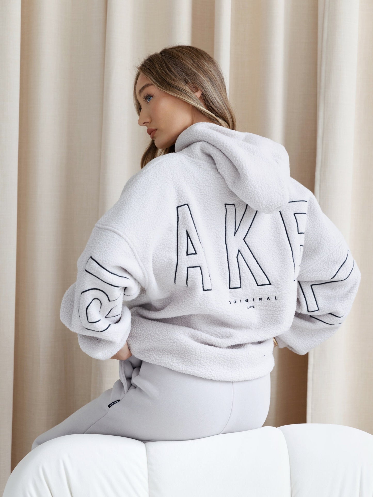 Borg Isabel Oversized Hoodie - Stone