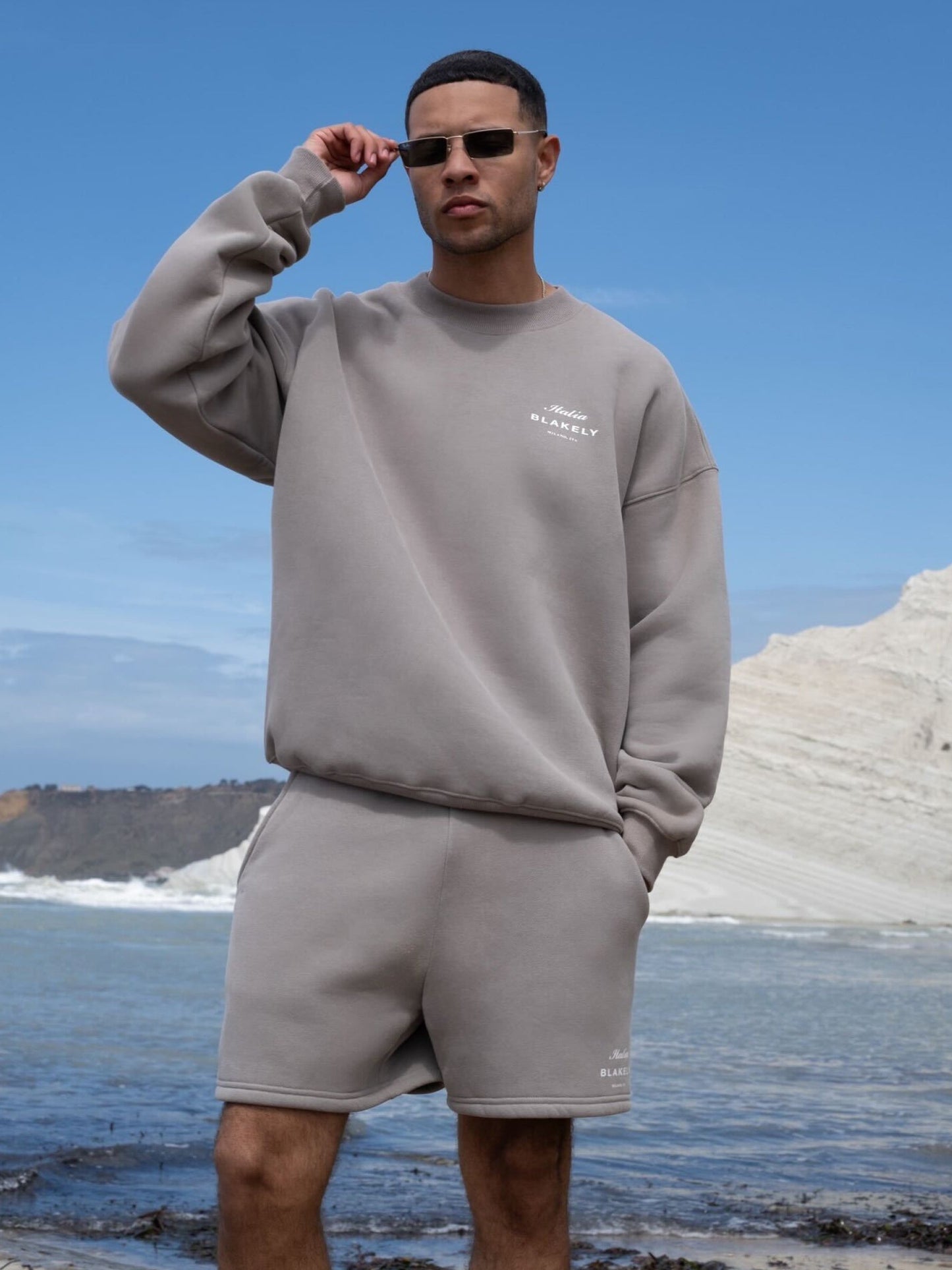 Italia Relaxed Sweater - Stone Grey