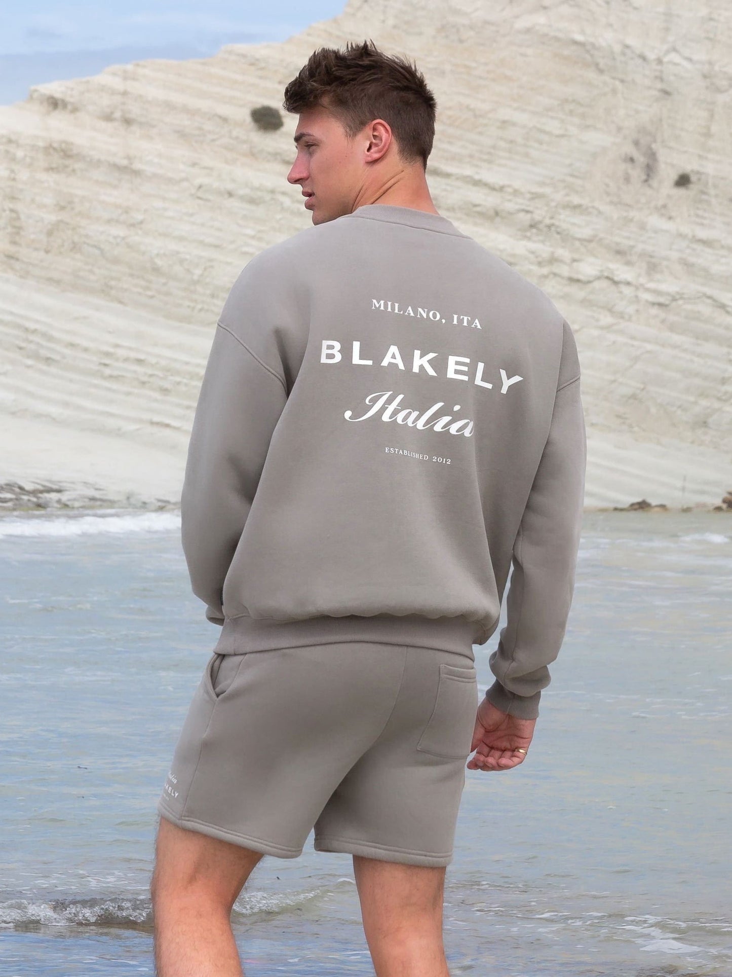 Italia Relaxed Sweater - Stone Grey