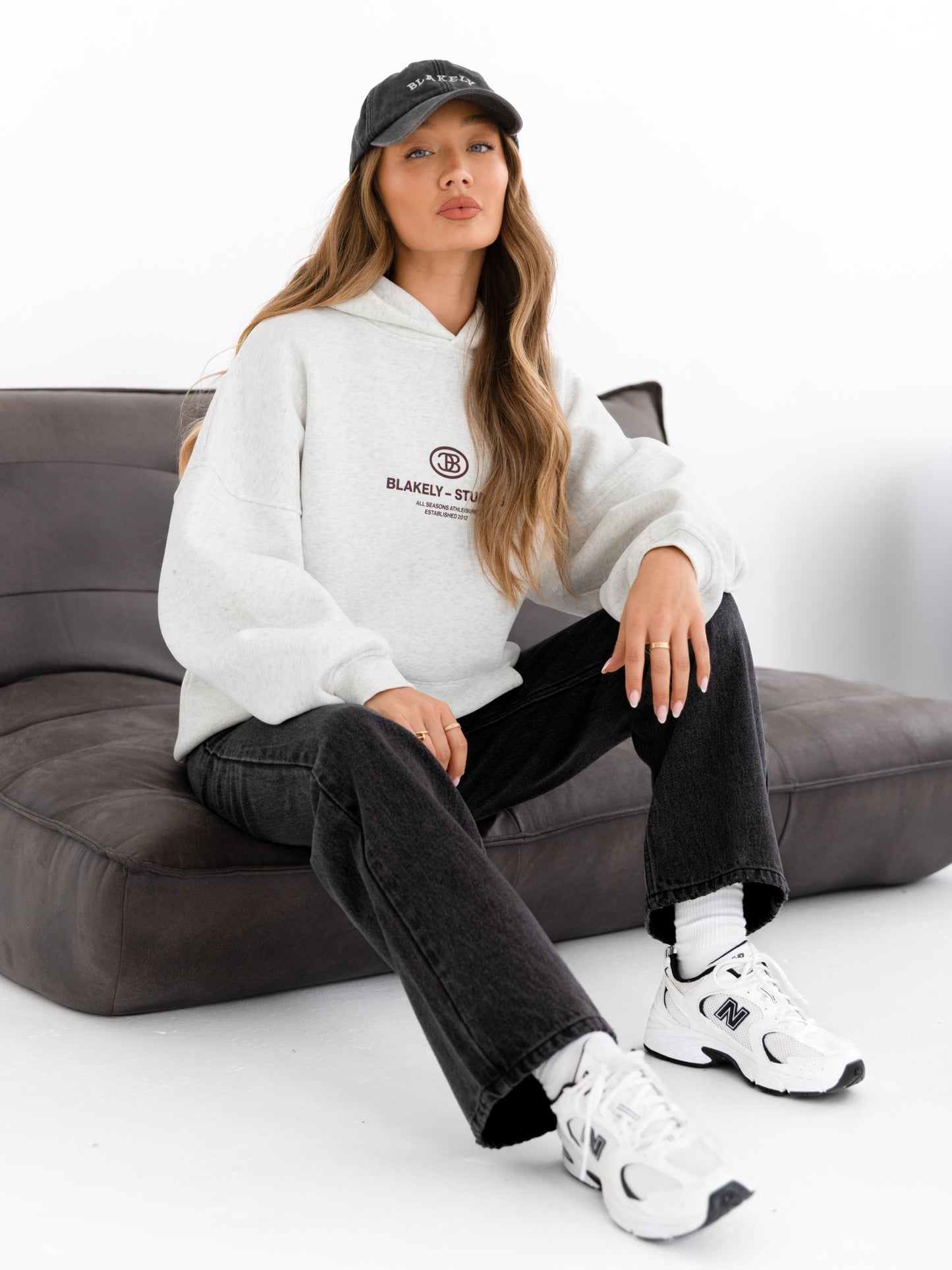 Madison Oversized Hoodie - Marl White