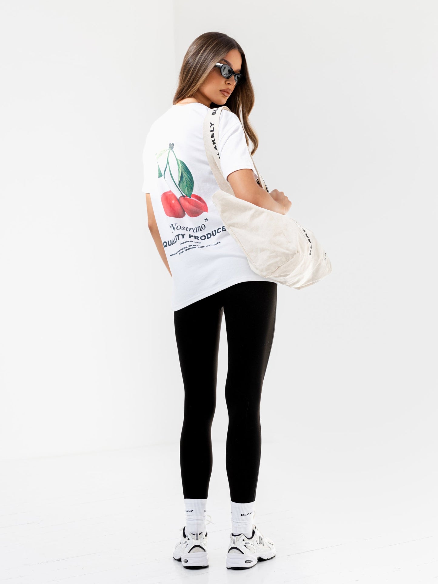 Callie Cherry Oversized T-Shirt - White