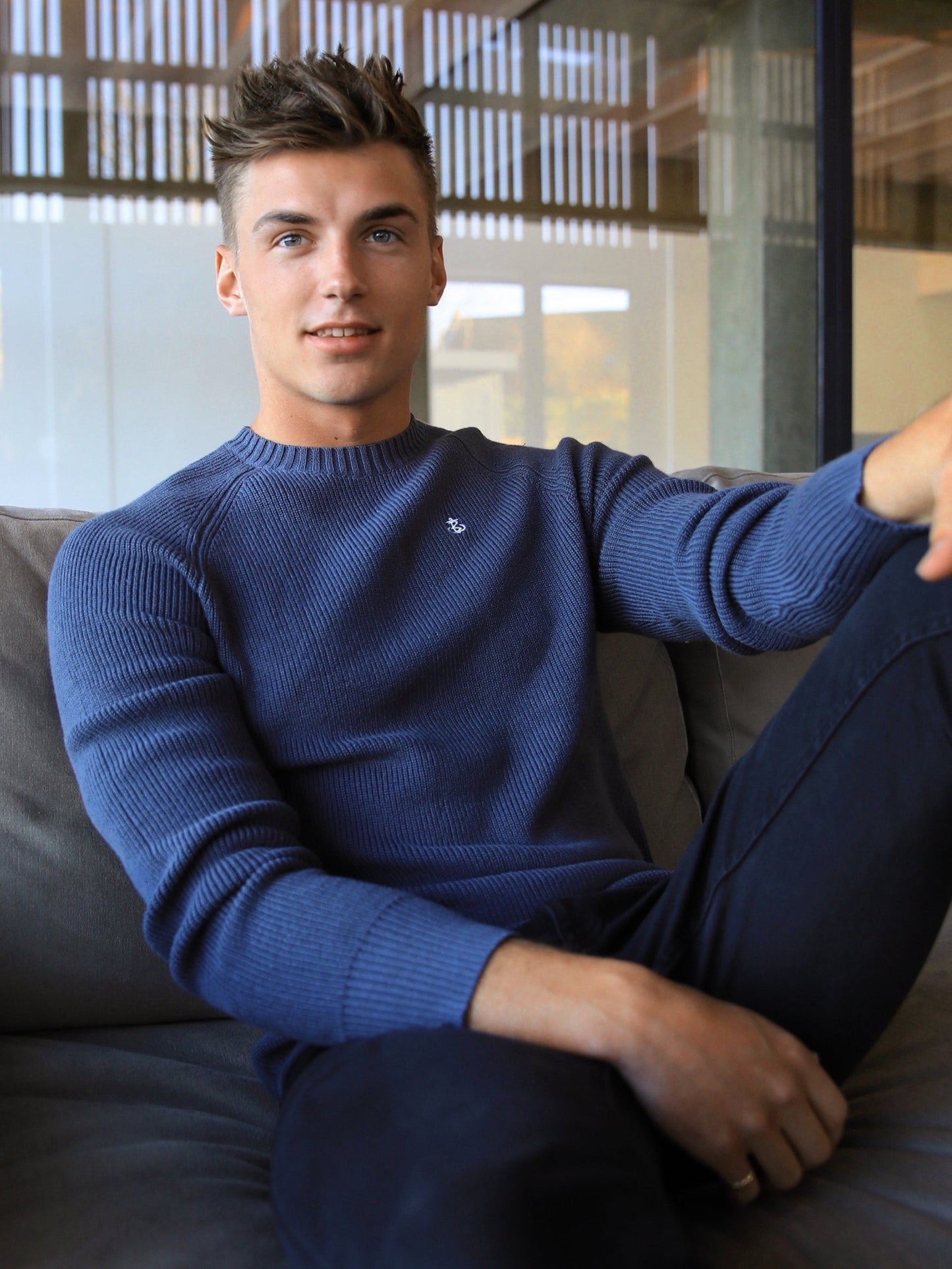 Olton Knit Sweater - Deep Blue