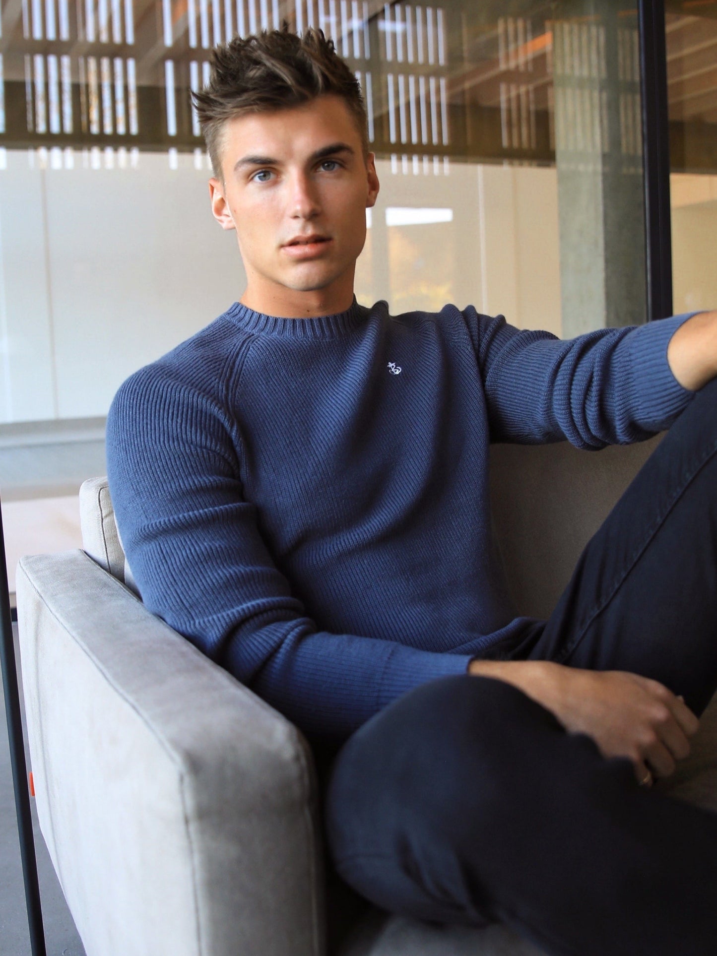 Olton Knit Sweater - Deep Blue