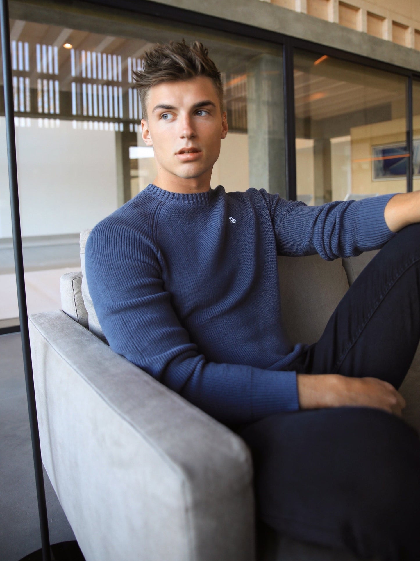 Olton Knit Sweater - Deep Blue