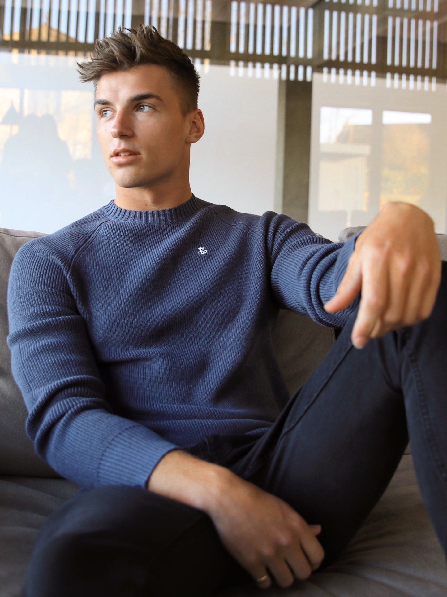 Olton Knit Sweater - Deep Blue