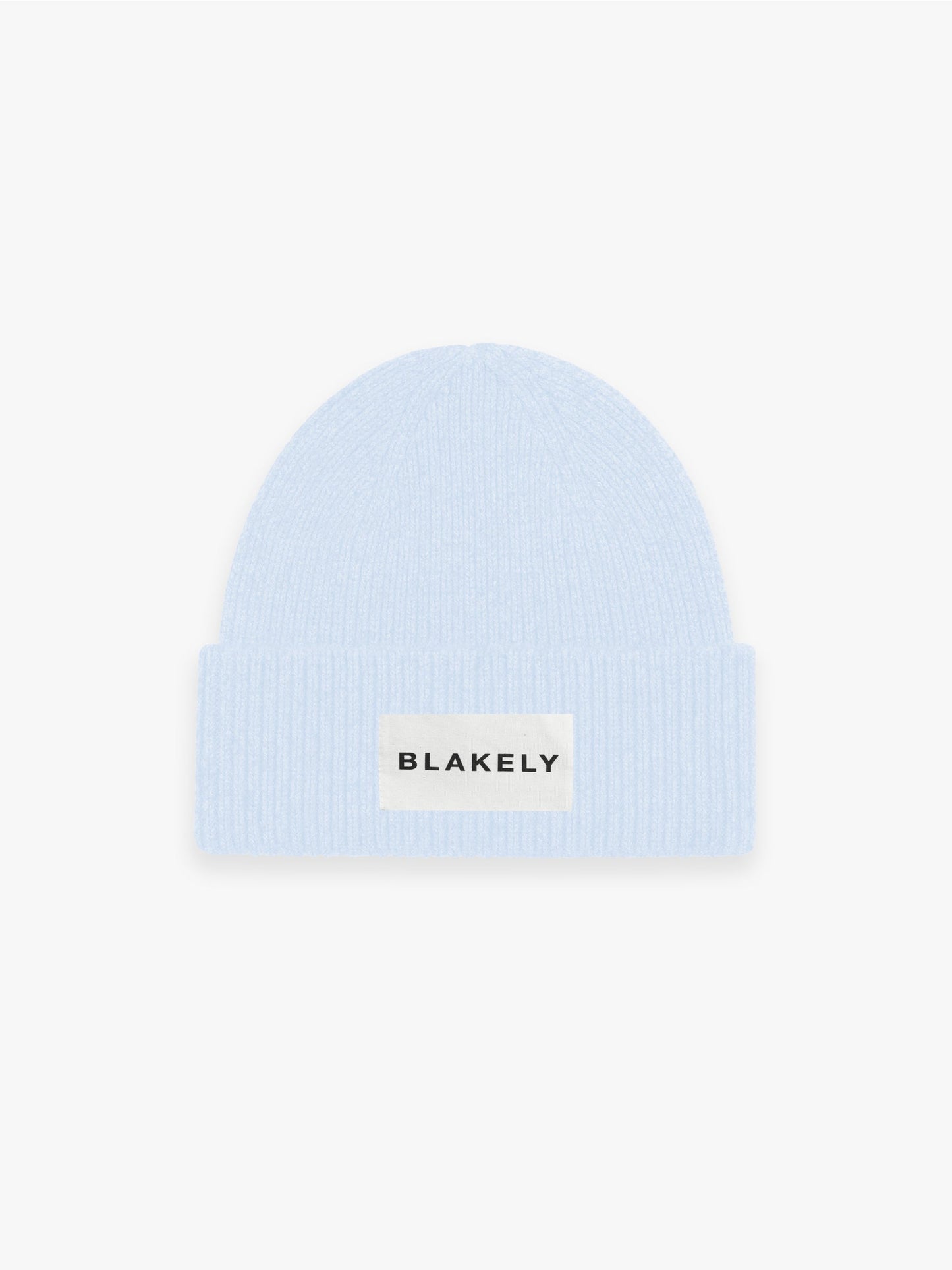 Label Knit Beanie - Baby Blue
