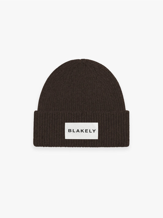Label Knit Beanie - Chocolate Brown
