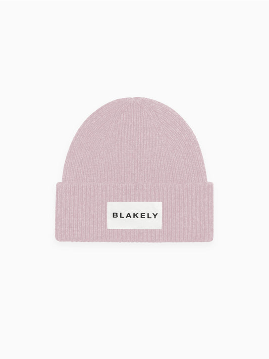 Label Knit Beanie - Dusty Pink