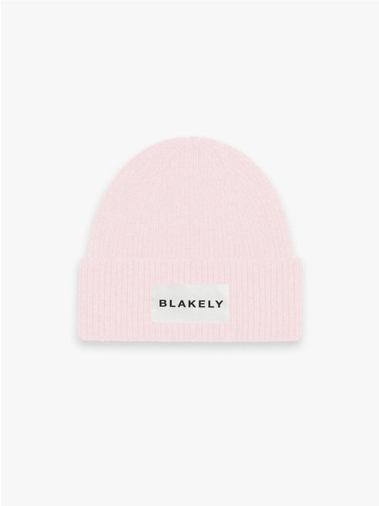 Label Knit Beanie - Marshmallow Pink