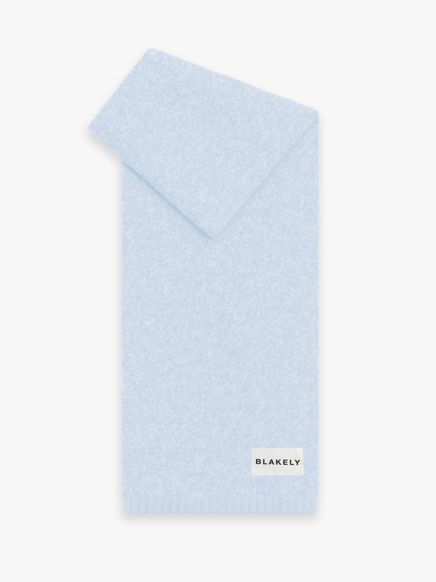 Label Knitted Scarf - Baby Blue