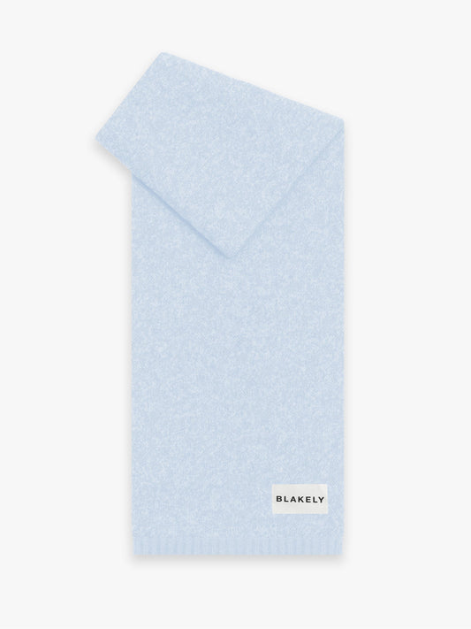 Label Knitted Scarf - Baby Blue