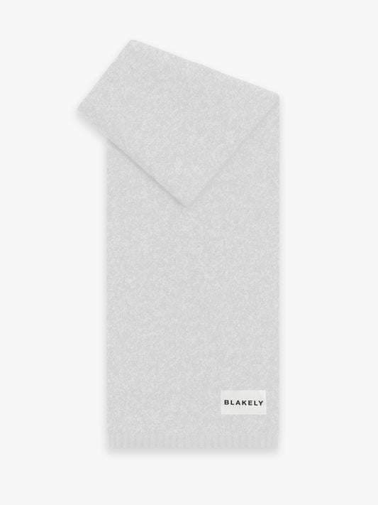 Label Knitted Scarf - Marl Grey