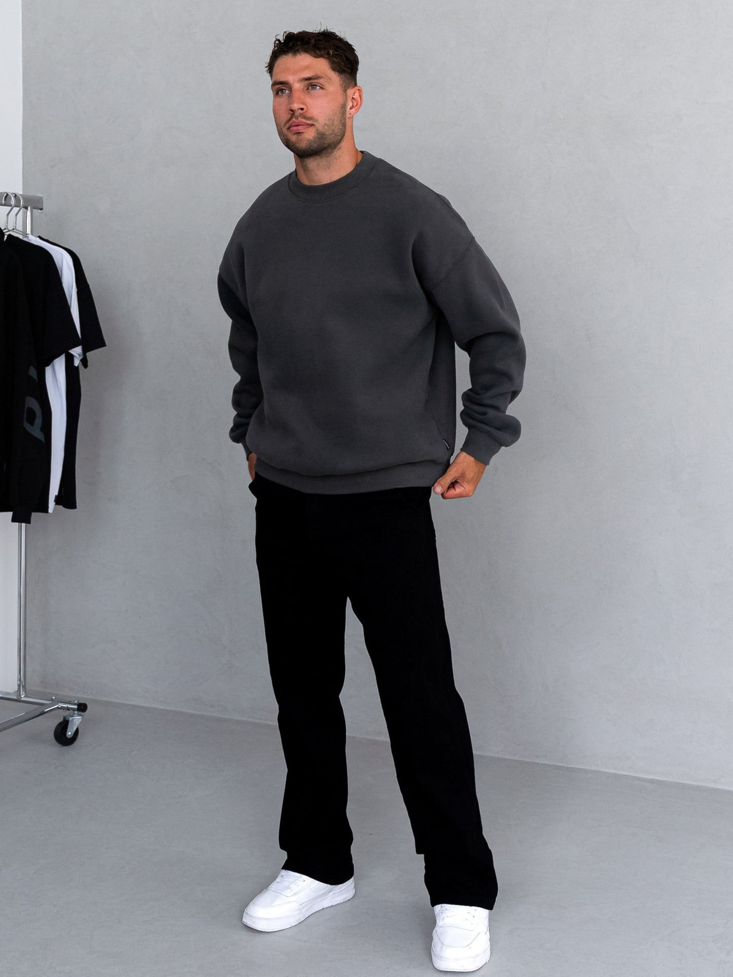 Declan Relaxed Sweater - Khaki Grey