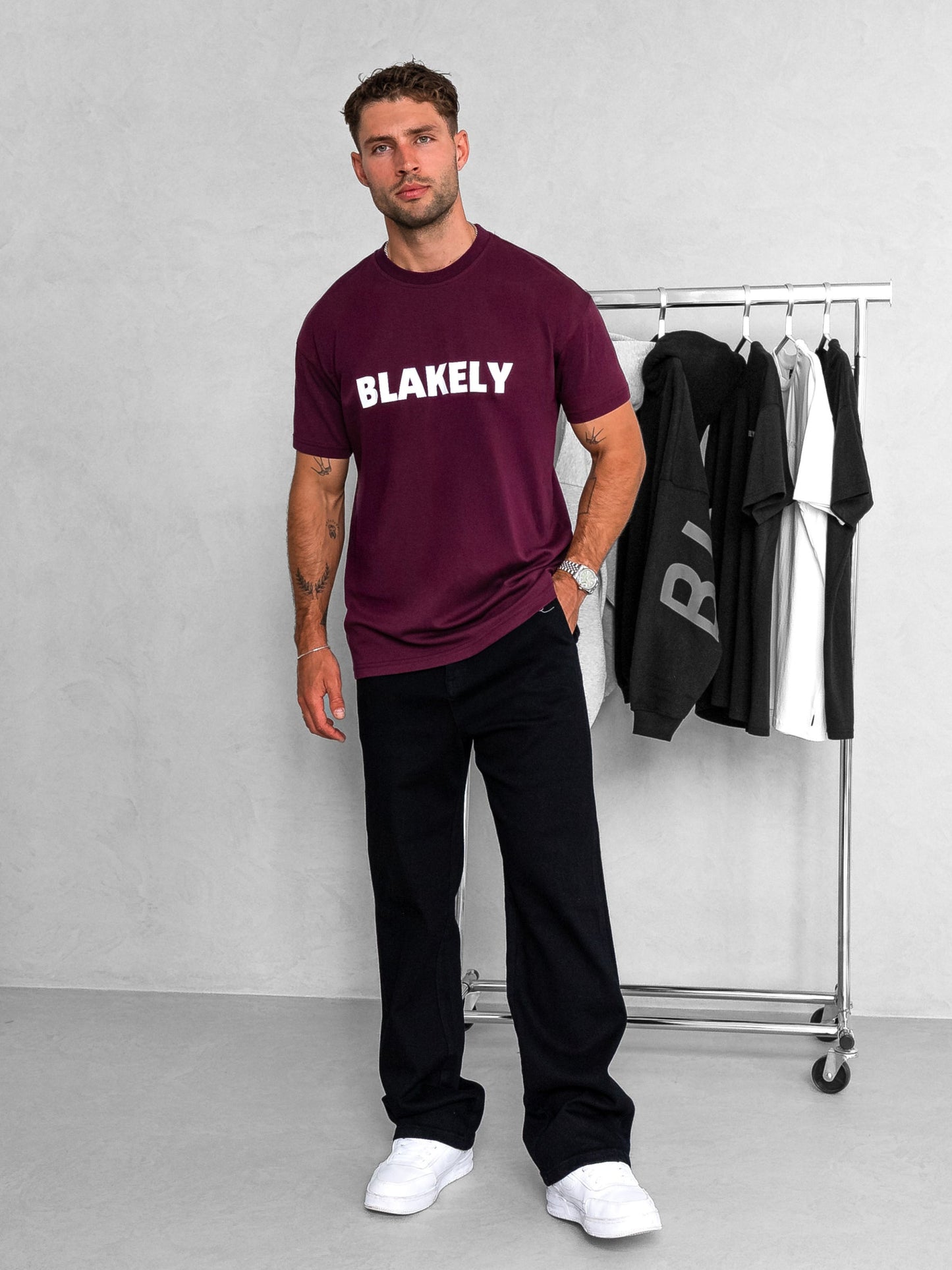 Raife Relaxed T-Shirt - Burgundy