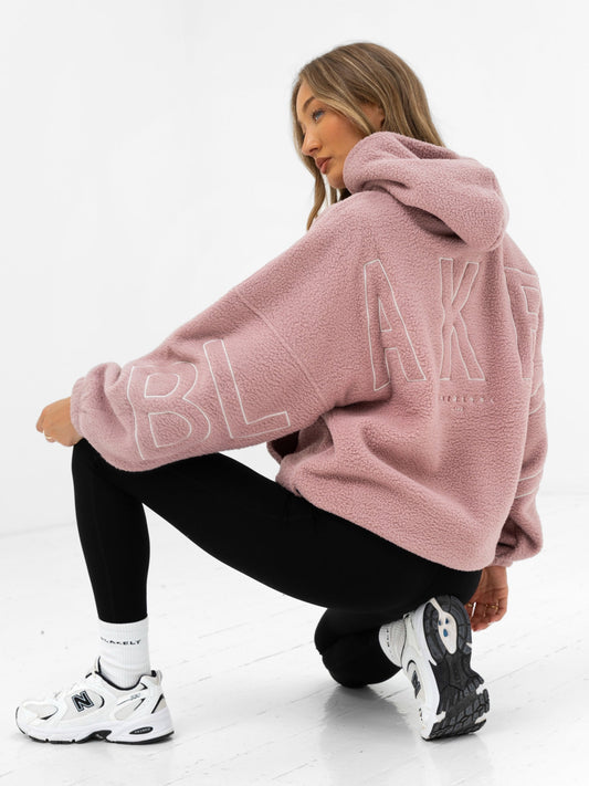 Borg Isabel Oversized Hoodie - Dusty Pink