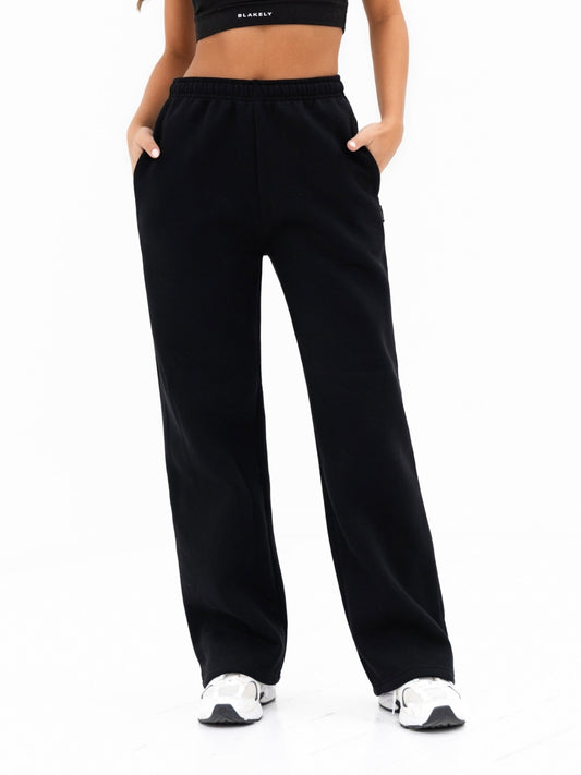 Isabel Wide Leg Sweatpants - Black