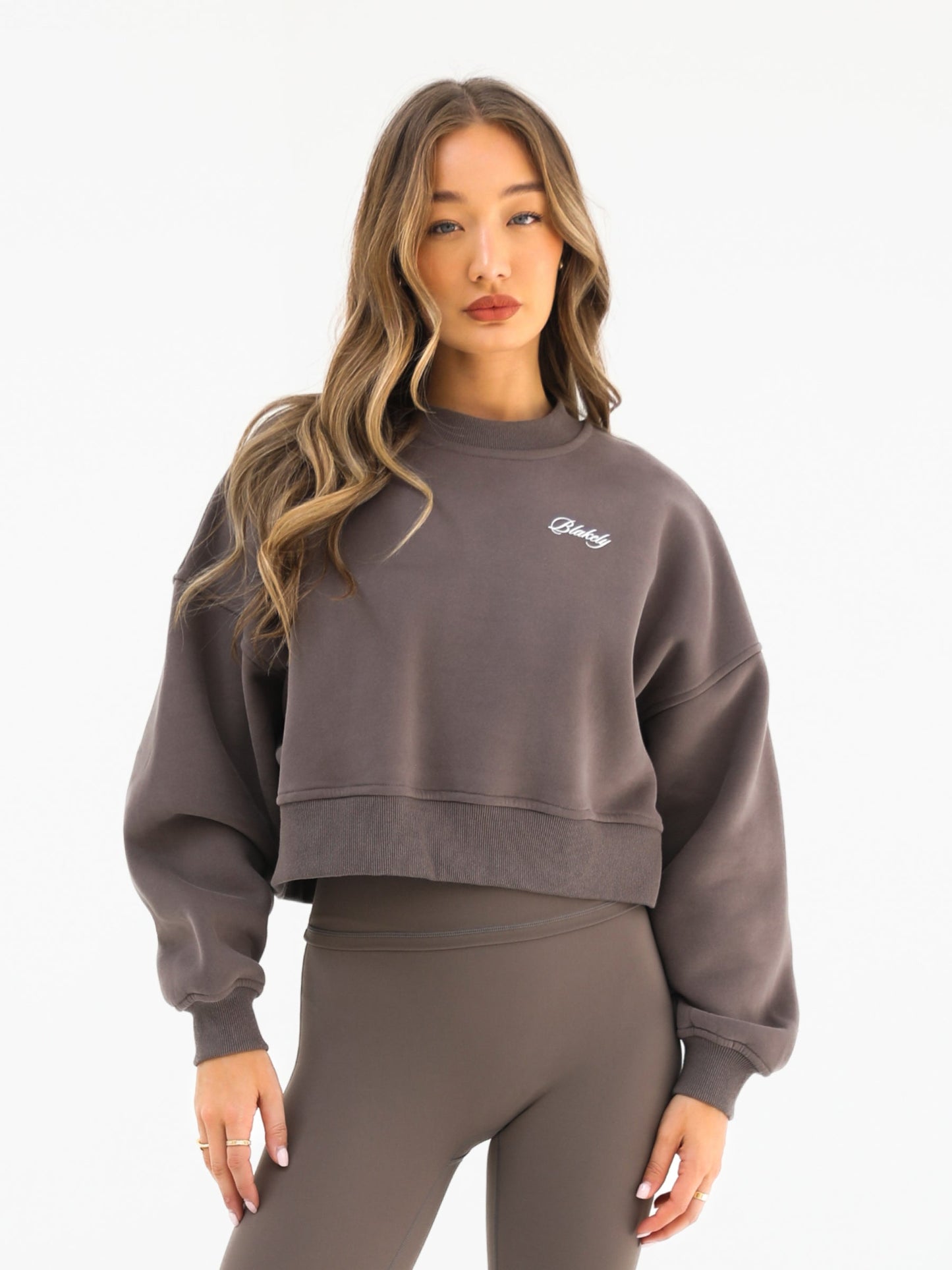 Off Duty Cropped Sweater - Ash Brown