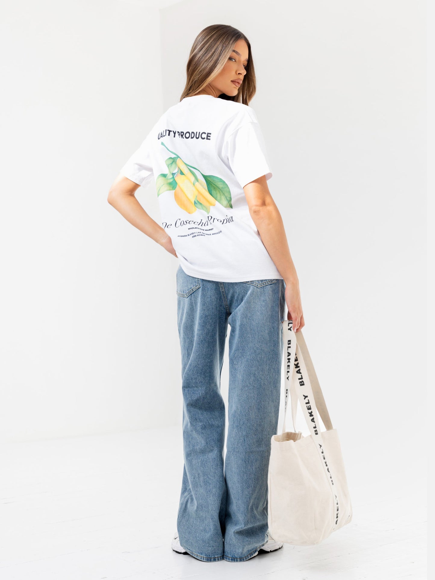 Lia Lemon Oversized T-Shirt - White
