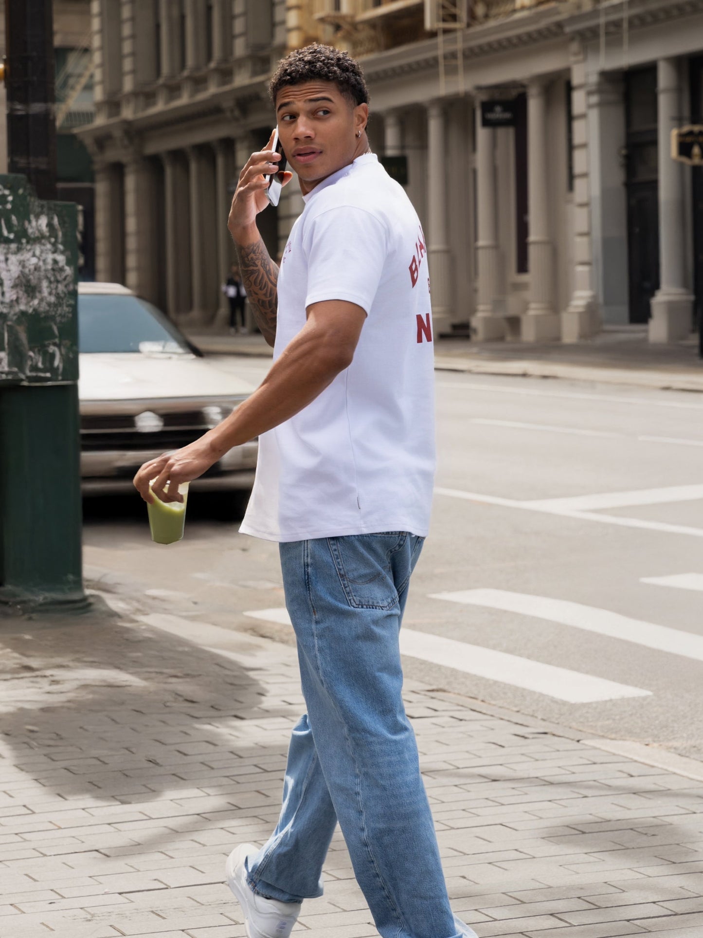 NYC Relaxed T-Shirt - White & Red