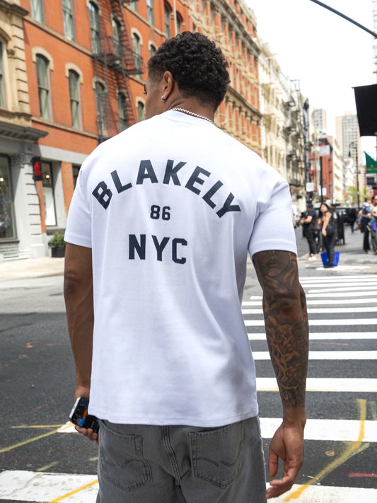 NYC Relaxed T-Shirt - White & True Navy