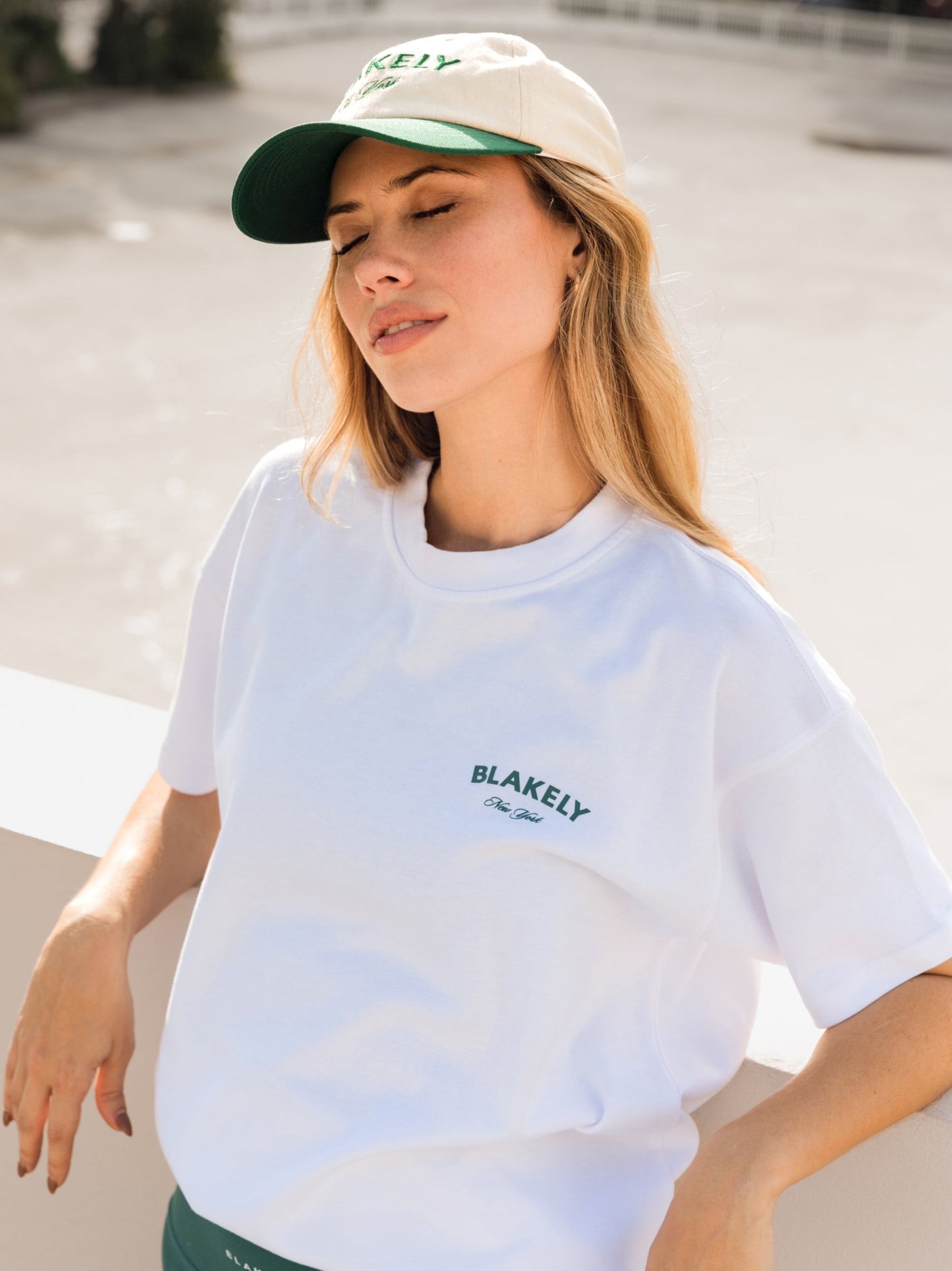 Crest Oversized T-Shirt - White & Pine Green