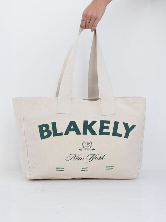 NY Crest Tote Bag - Natural