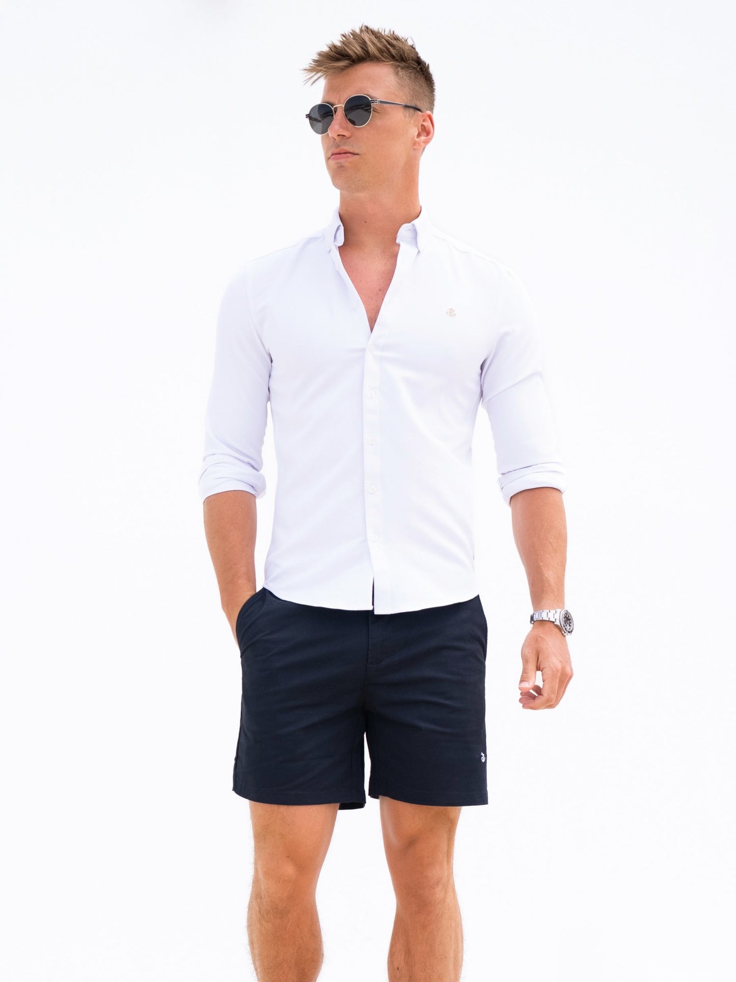 Stretch Chino Shorts - Navy