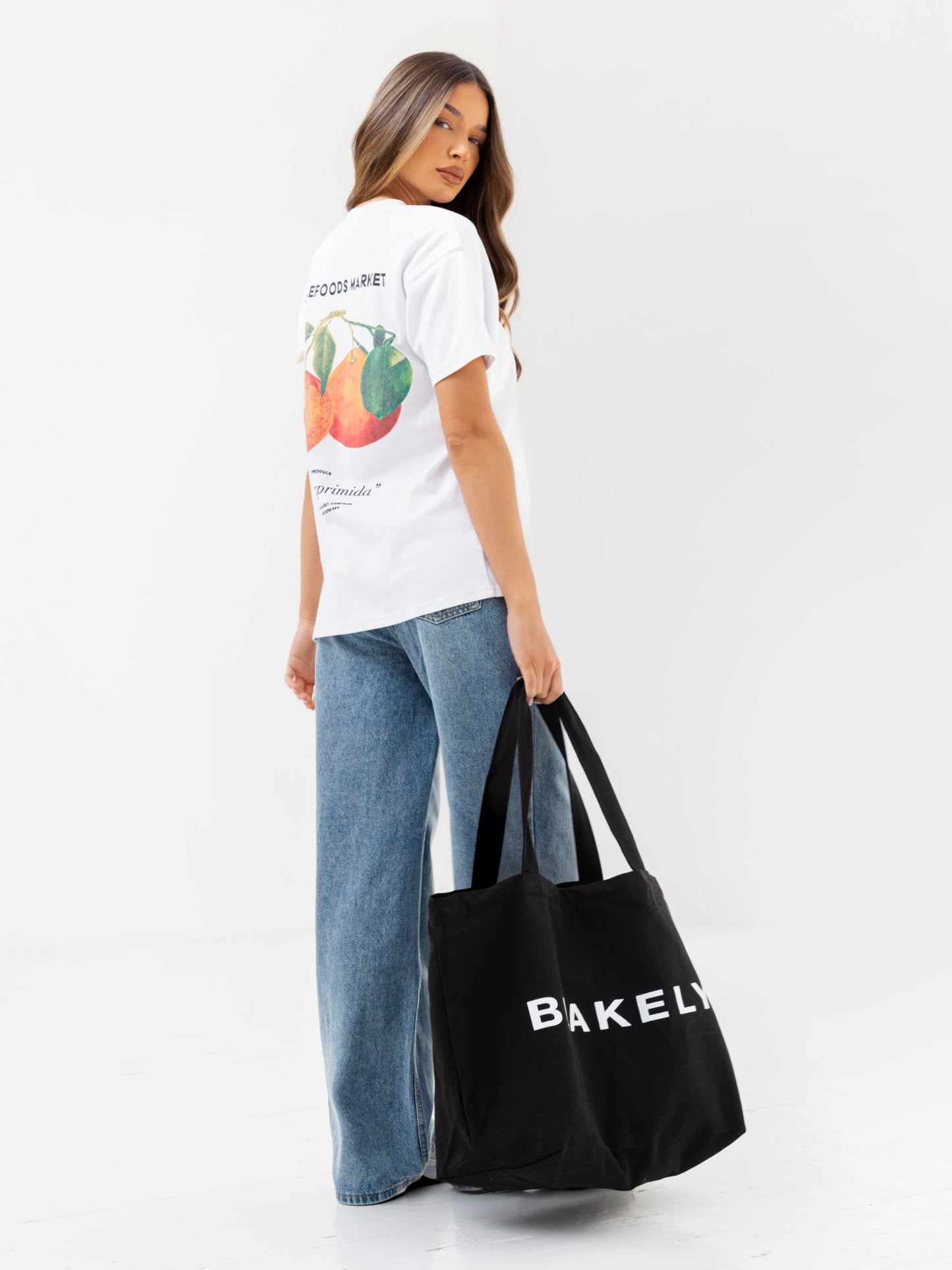 Orla Orange Oversized T-Shirt - White