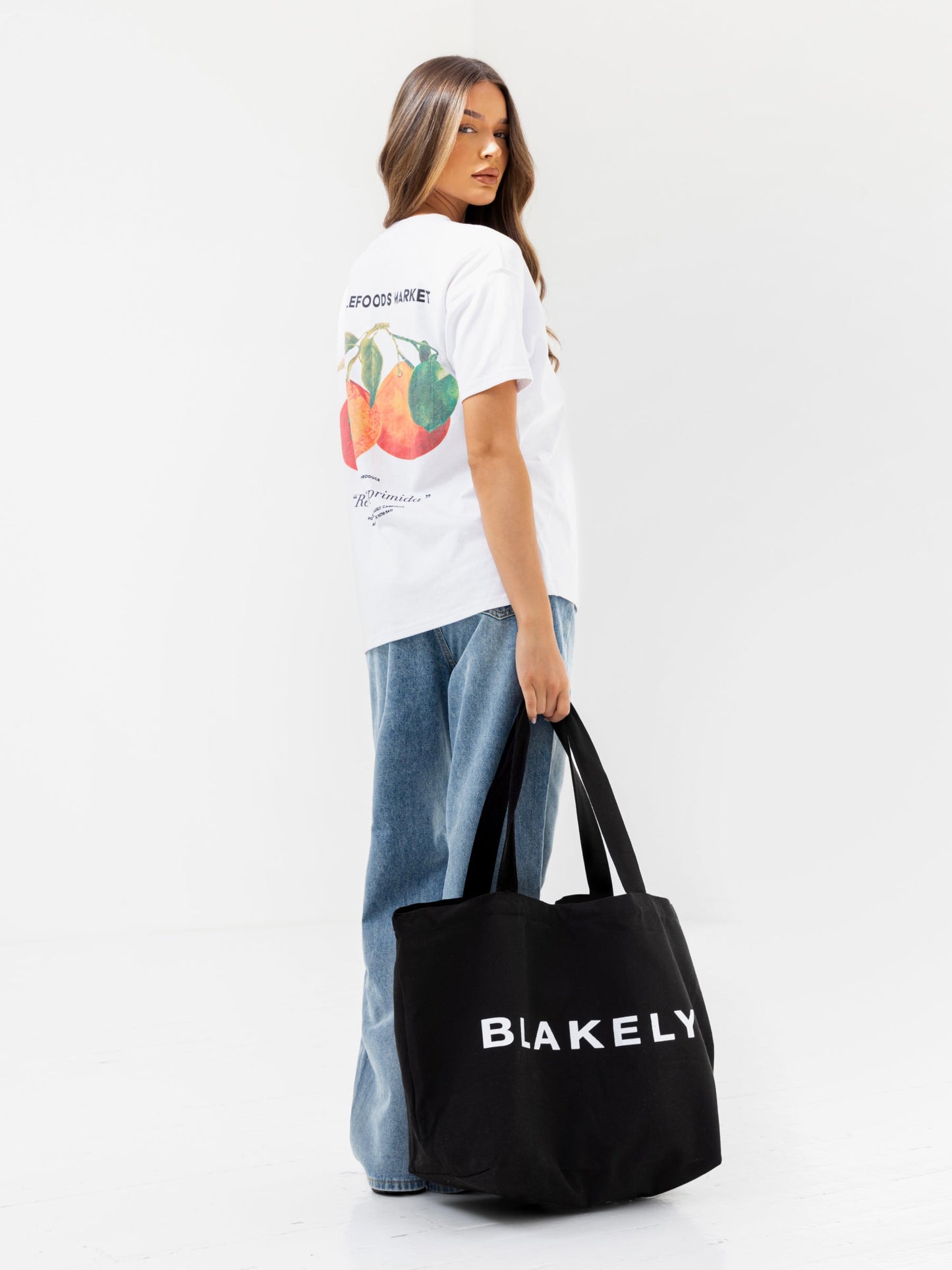 Orla Orange Oversized T-Shirt - White