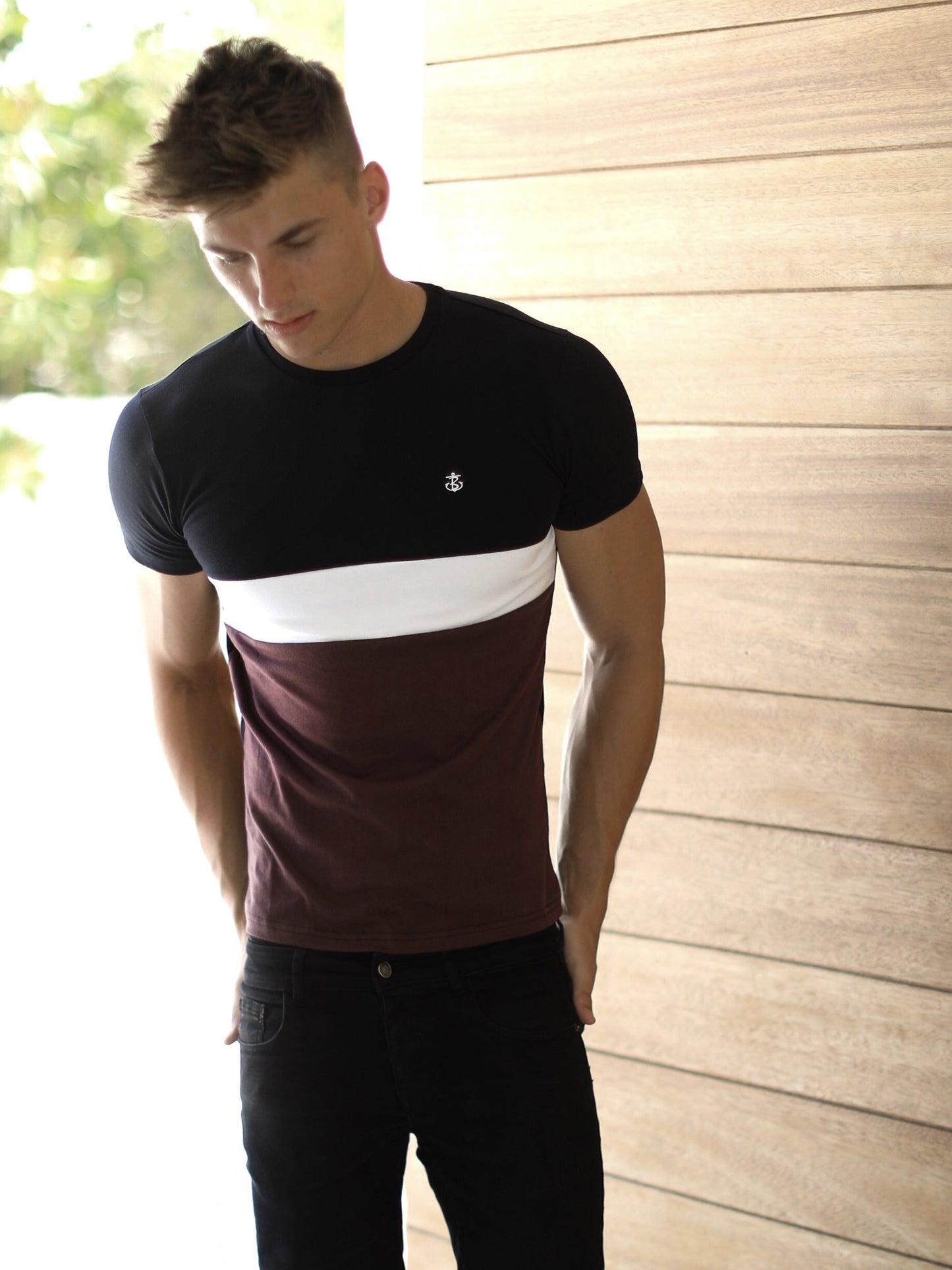 Sioux T-Shirt - Navy, White & Burgundy
