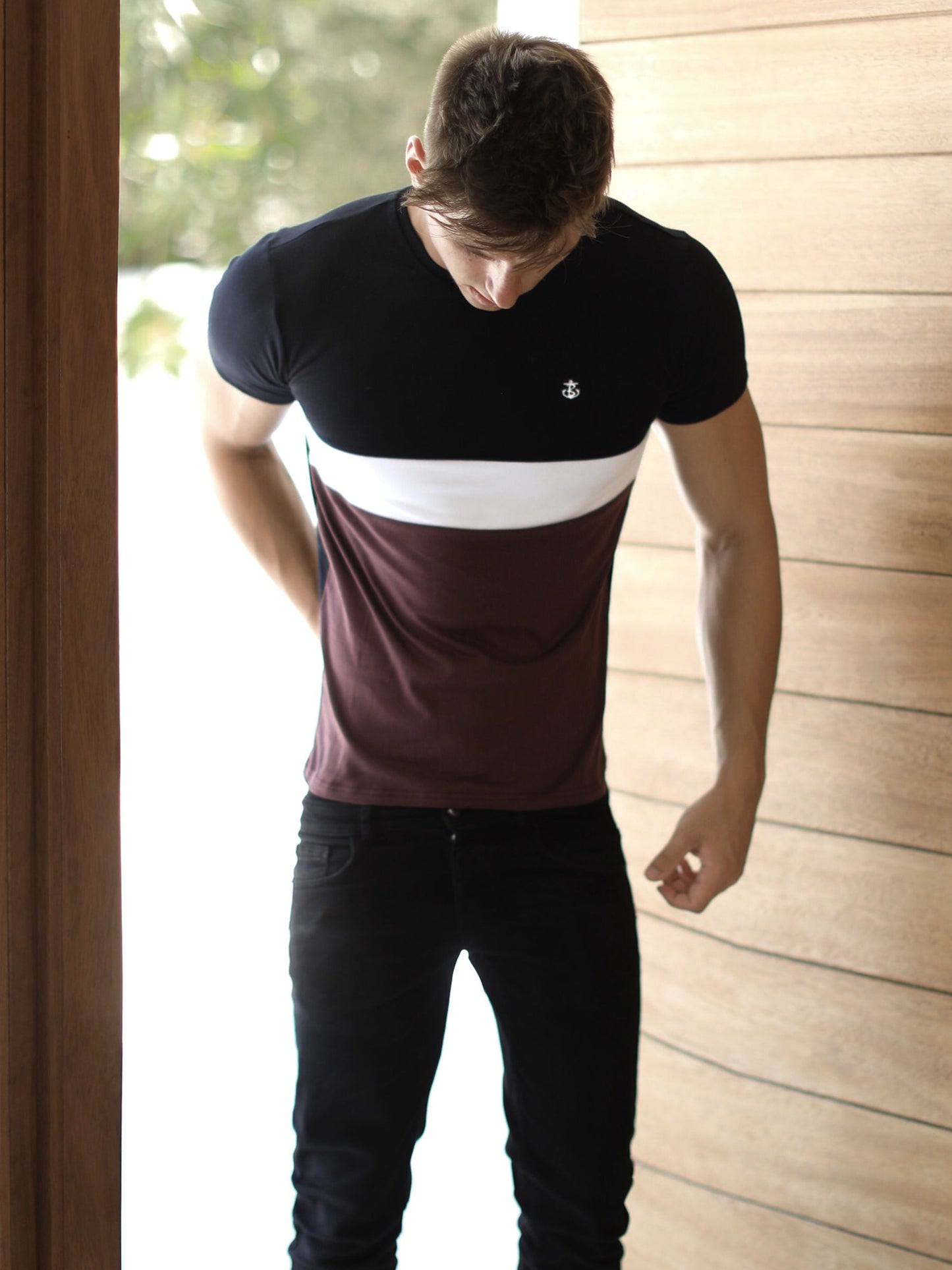 Sioux T-Shirt - Navy, White & Burgundy