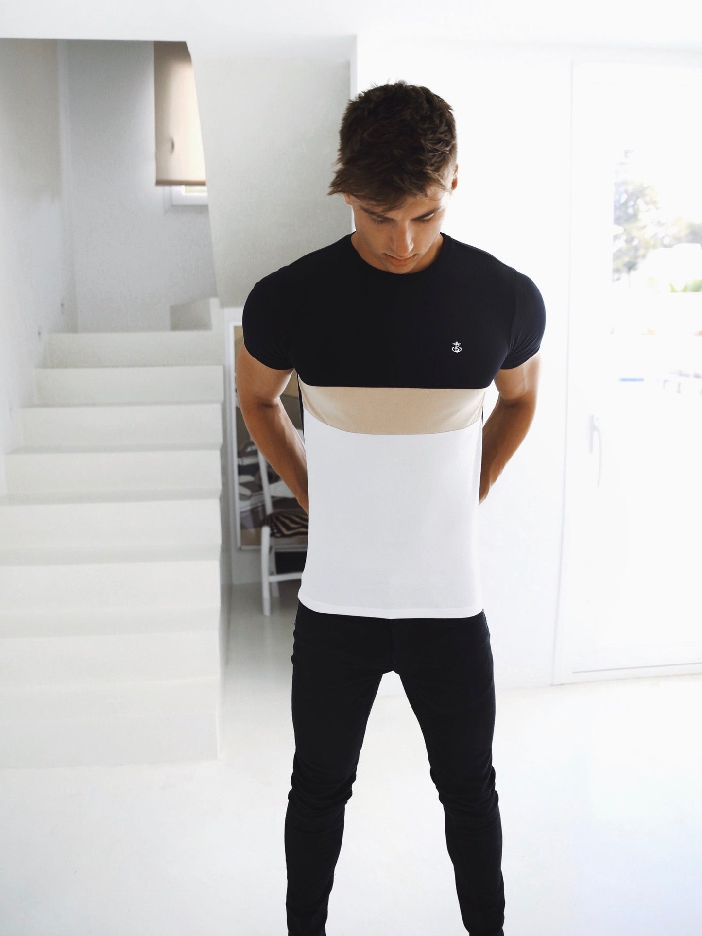 Xabia T-Shirt - Black, Tan & White